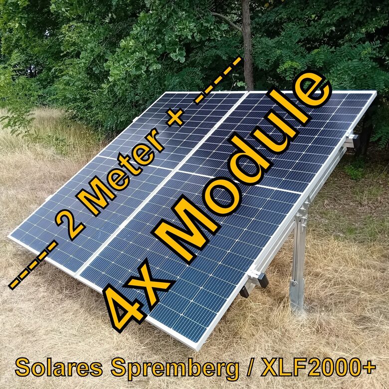 Komplettlösung Freilandanlage XLF2000+/4//20-30 Grad für weichen Untergrund für 4x Module vertikal / hochkant verlegt